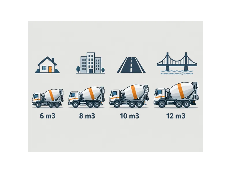 Opciones de capacidad de los camiones mezcladores de concreto HOWO de 6 a 12 metros cúbicos, ajustadas al tamaño del proyecto